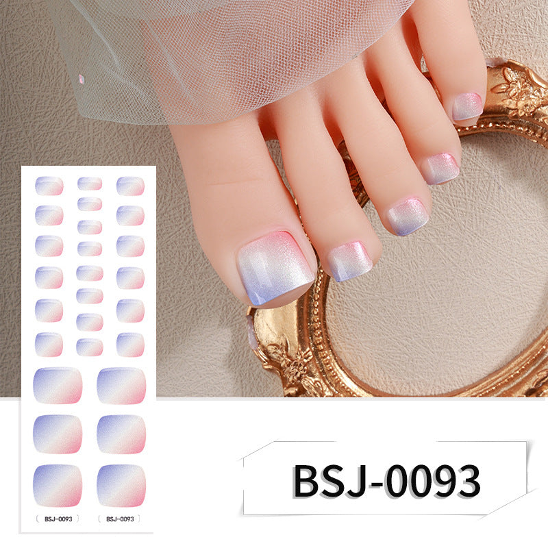Semi-Cured Gel Nail Strips Glitter Pearl Gradient Sparkle Toe Design (MOQ=3)