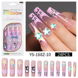 Long press on nails, French versatile patch nail art removable prefabricated fake nail press on nails piece
