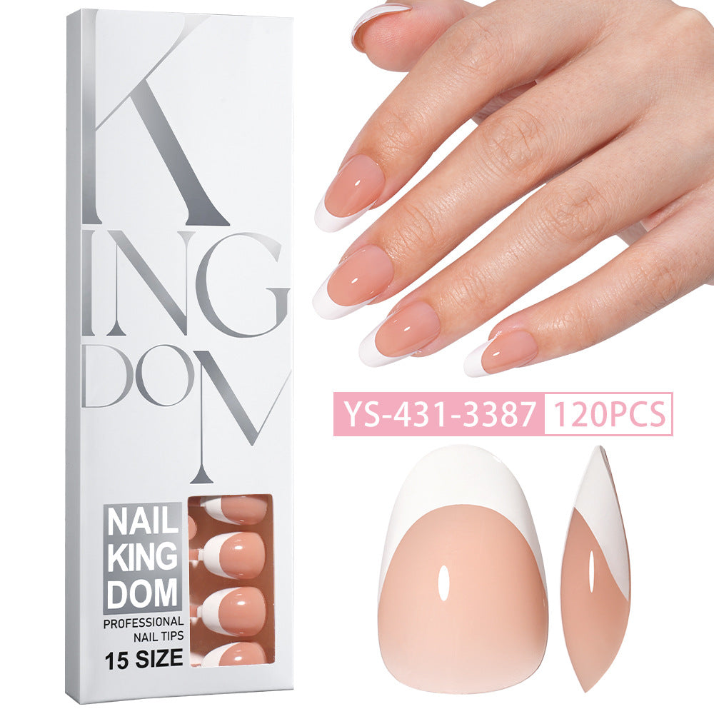 Hot-selling French-style armor, simple spray oil-shiny patch manicure removable trapezoidal nail piece 120 pieces in a box