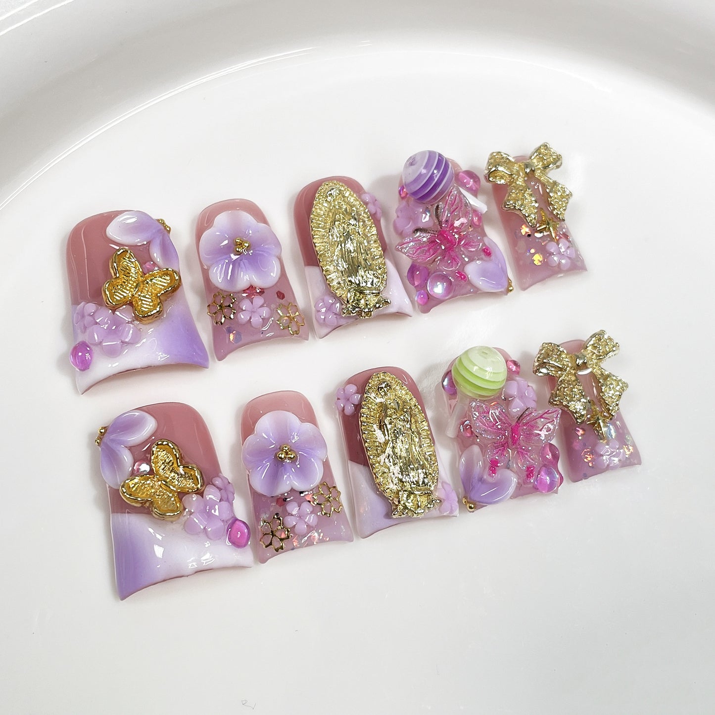 Lavender Dream Garden Series Press-On Nails