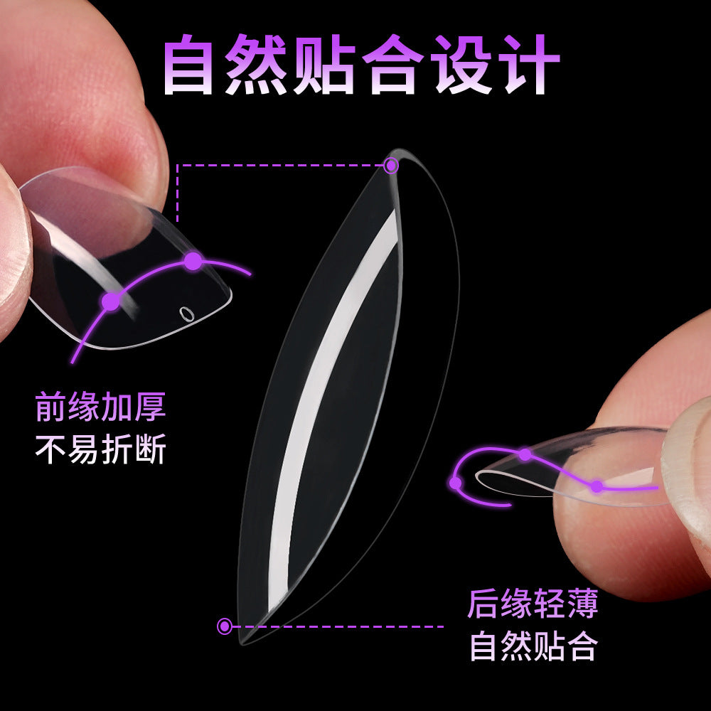 Nail Tips Children wear 120 nail pads, boxed transparent and seamless, fully pasted short nail pads to practice children's fake nails