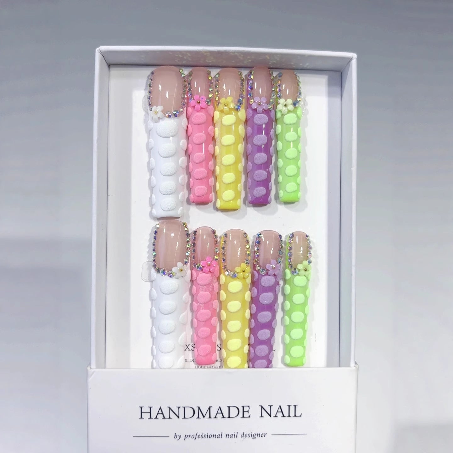 Pastel Candy Dot Playful Sculpted Press On Nails