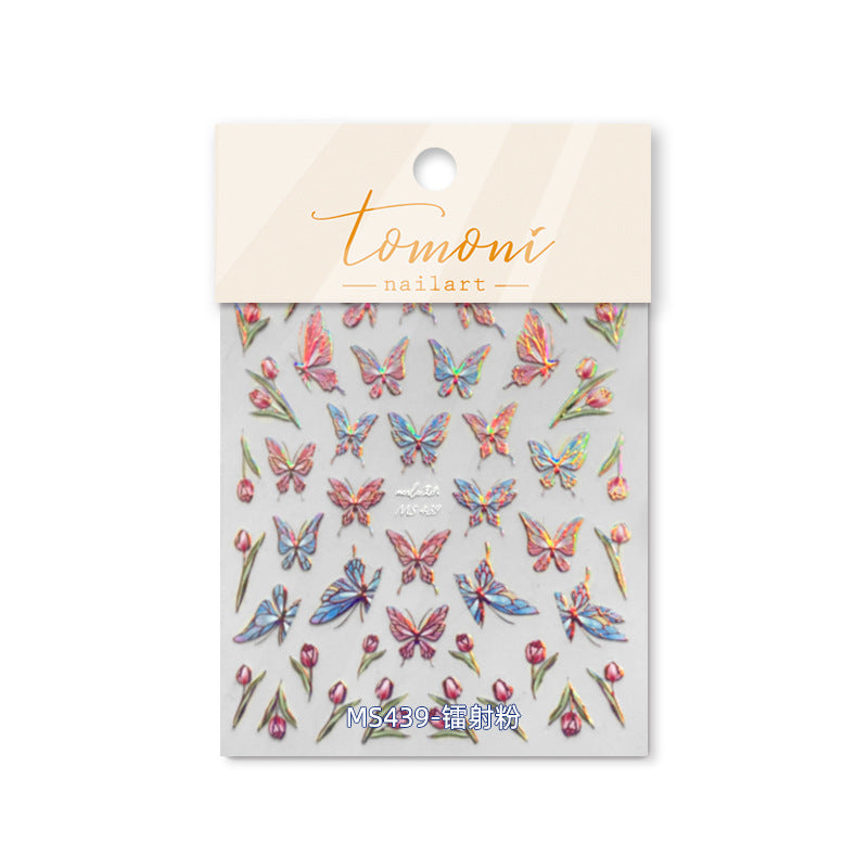 365nails: "Metallic Butterfly and Tulip" – nail art stickers