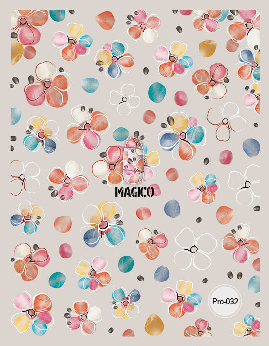 365nails: "Fleur aquarelle rose et violette" – Stickers nail art