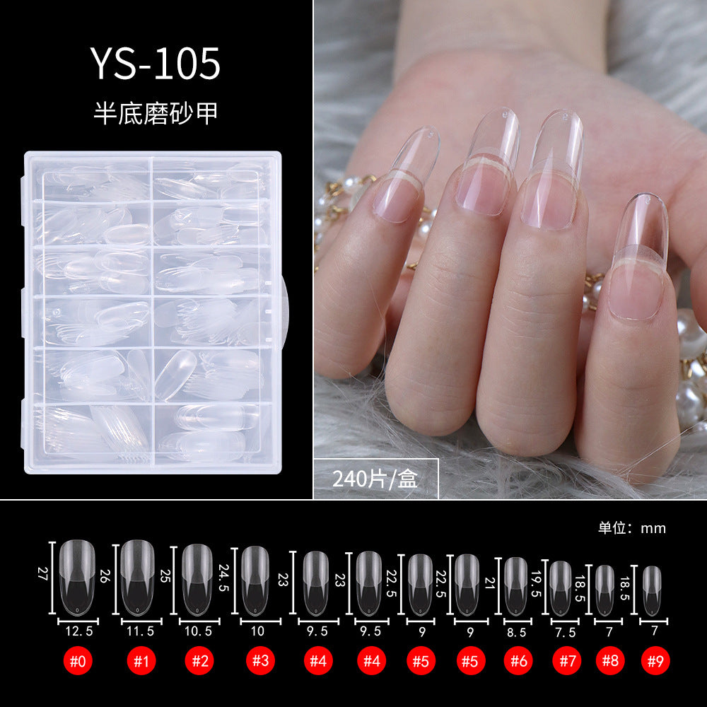 365nails Half-Matte Seamless Nail Tips | Multi-Shape Nail Extension Set (YS-101 to YS-402)