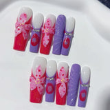 Bold Floral Ombre Sculpted Press On Nails