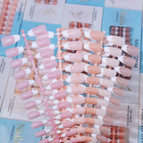 Nail Tips New  French press on nails 240 pieces boxed fake nail manicure work in progress matte full sticker French nail piece
