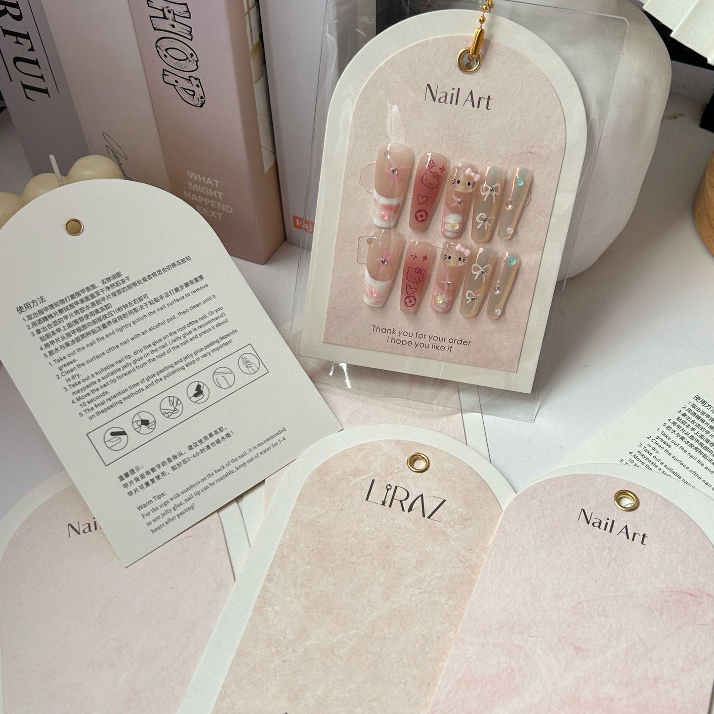 Double‑Layer Arch Nail Display Card – Premium INS‑Style Background Card for Press‑On Nails
