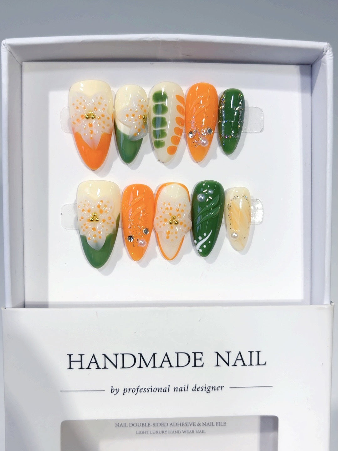 Frescor Cítrico Floral: "Orange Blossom" – Unhas Postiças de Amêndoa