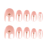 30 pieces of golden love short almonds press-on nails