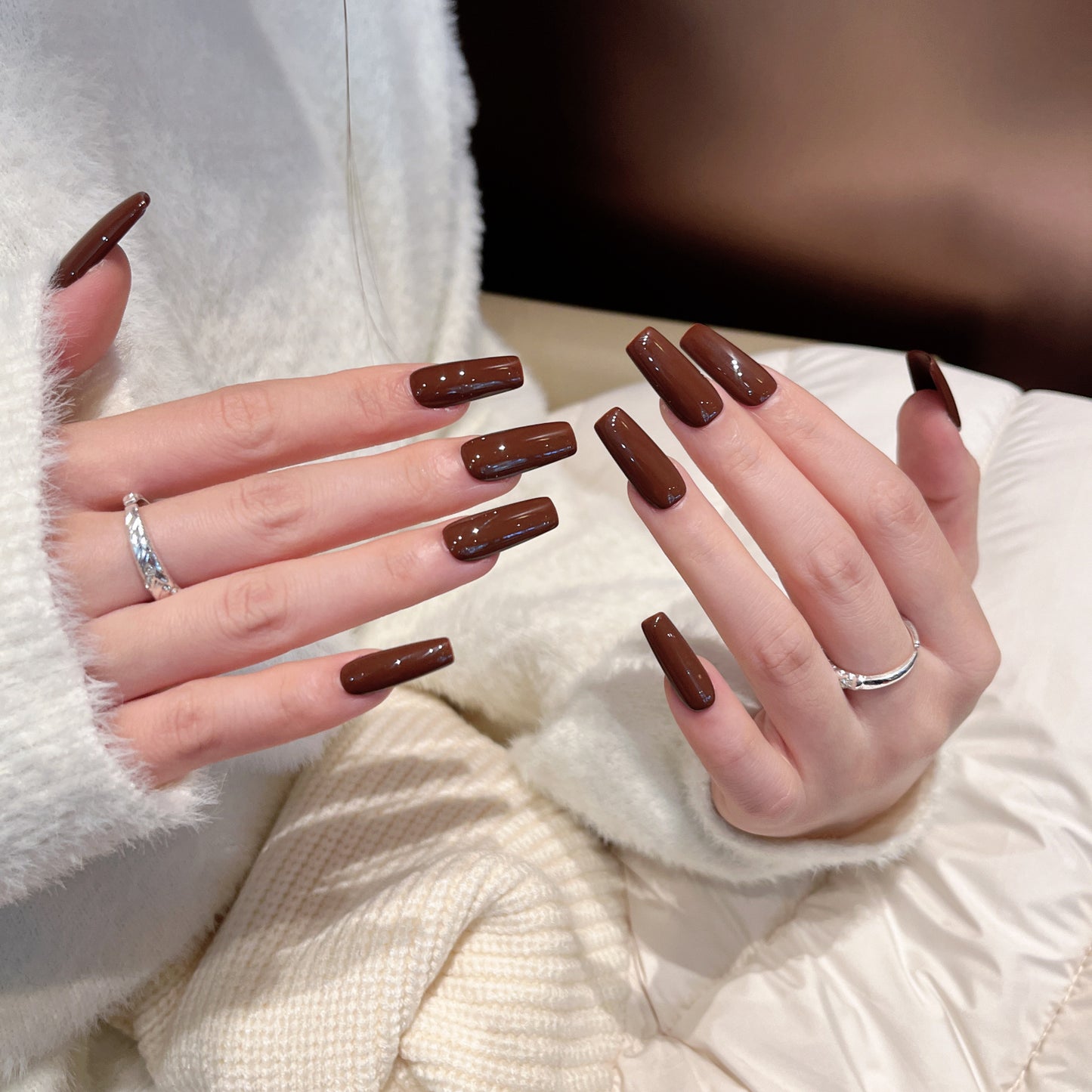 The Essential Solids | Medium Coffin | Handmade Press-on Nails