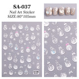 Aurora Christmas Ball Nail Sticker 5D Embossed Three-dimensional Shell Light Christmas Atmosphere DIY Nail Sticker SA