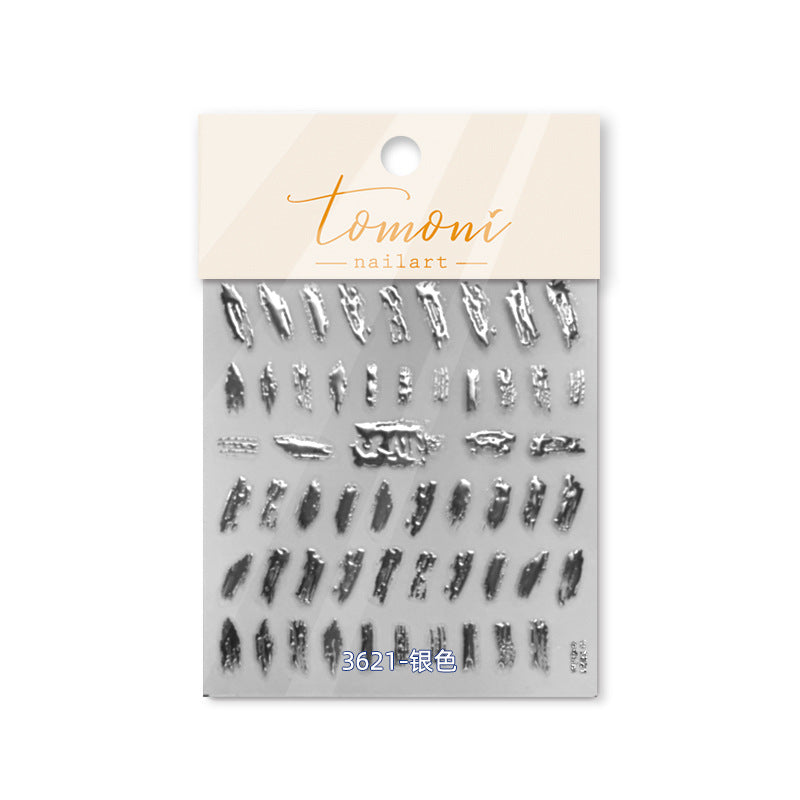 365nails: 메탈릭 그래피티 텍스트 포일 네일 스티커