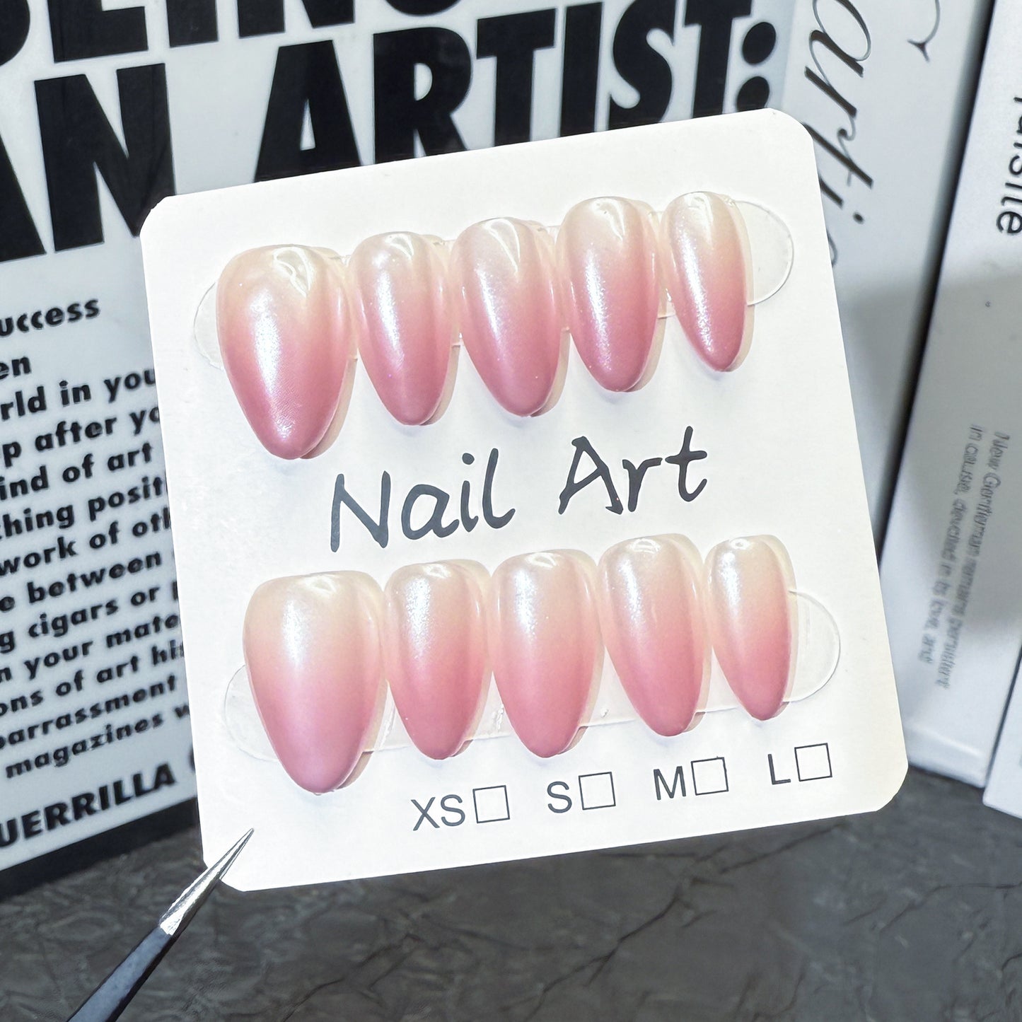 Handmade press on nails pure desire small fresh short nail patch  simple aurora nail almond wholesale｜365nails