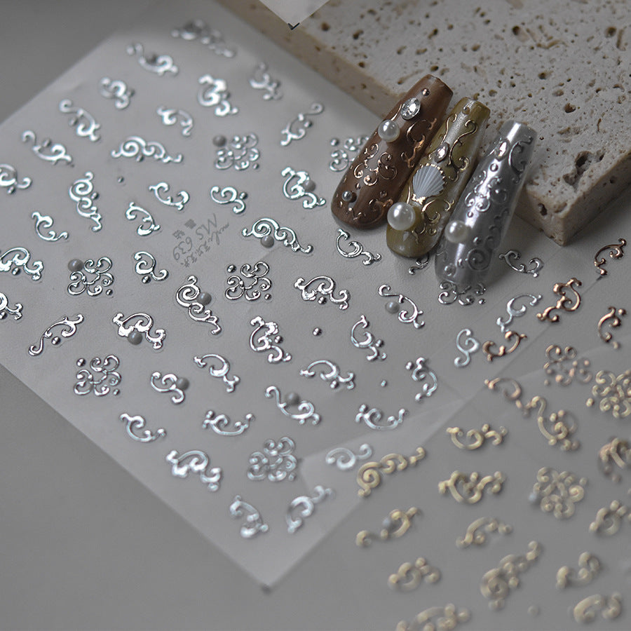 Musical Note Collection: "Rose Gold Melody" – 3D Crystal Nail Sticker