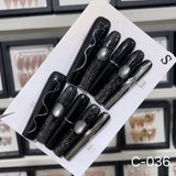 Extra Long 5.5cm Water Pipe Press-On Nails | Handmade Collection | Round Shape