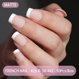 Press on nails French trapezoidal simple high-end sense 30 pieces box detachable fake nail finished pre-made manicure