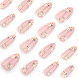 Flower fake nail manicure simple ins wind    spring and summer almond nail fake nails｜365nails