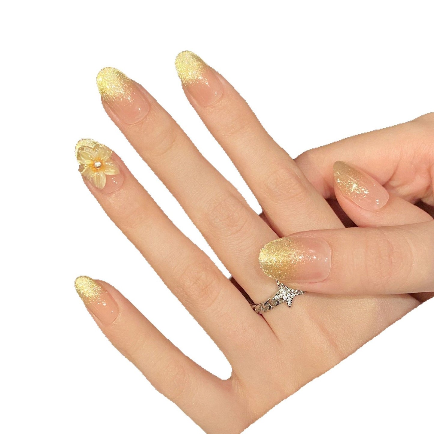 Spring and Summer Daily Small Fresh Milky White Flowers Soft Gradient White cat eye s | 365nails