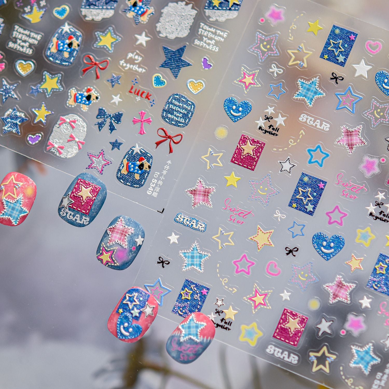 Denim Cowboy Patch – Retro Y2K Nail Art Set