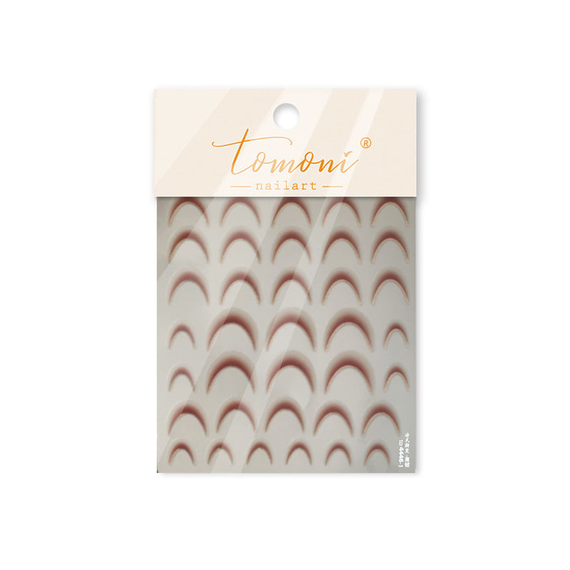 Pearl White Crescent: "Elegant Arch" – 5D Embossed Nail Sticker
