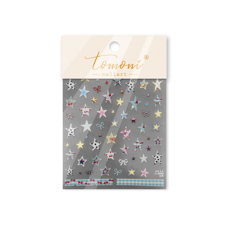 Pastel Patchwork Star – Kawaii Cute Nail Art Set