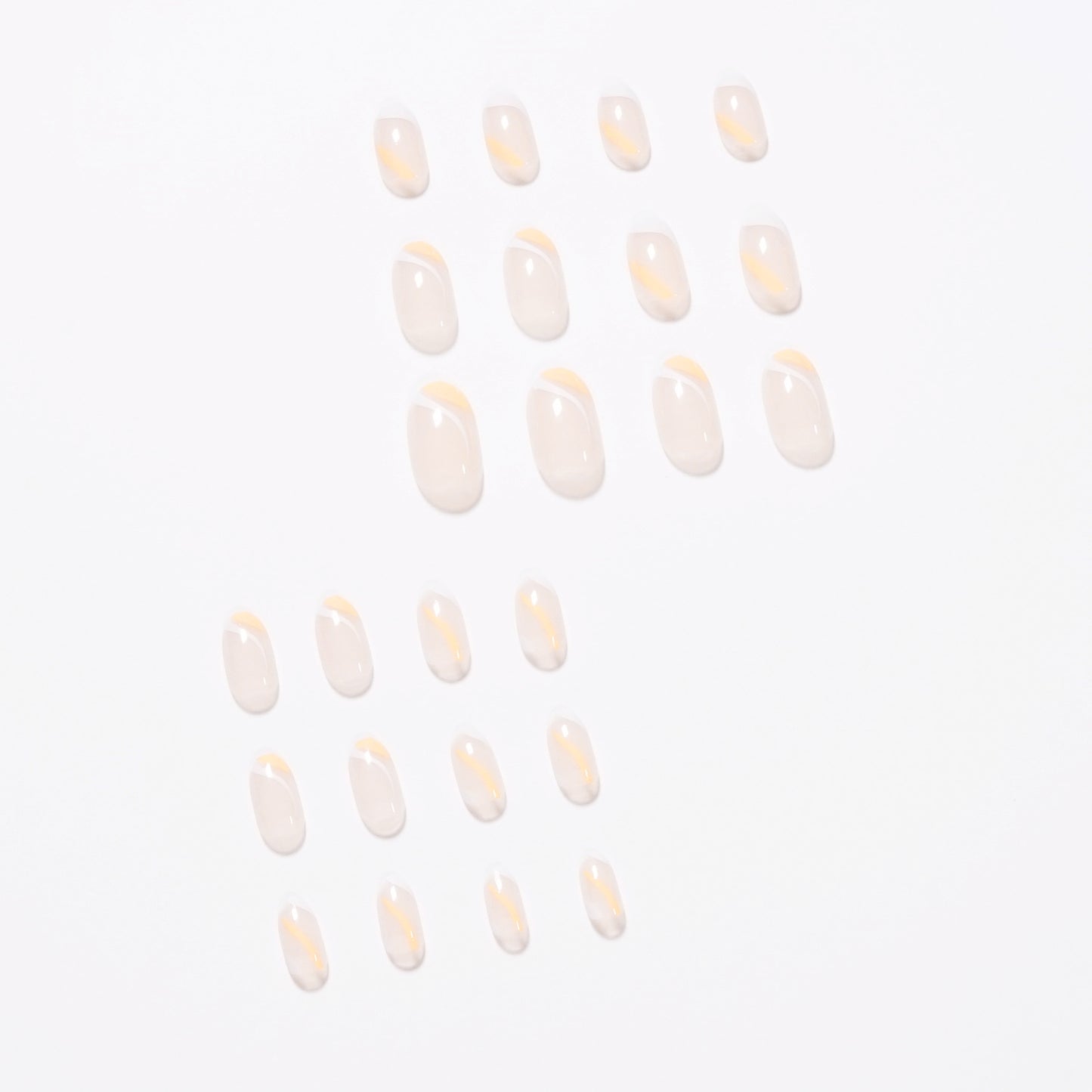 French False nail white orange color scheme press-on nails Art Finished Fake Nail Nail Patch Nail Patch Nail Patch Nail Patch｜365nails