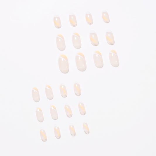 French False nail white orange color scheme press-on nails Art Finished Fake Nail Nail Patch Nail Patch Nail Patch Nail Patch｜365nails