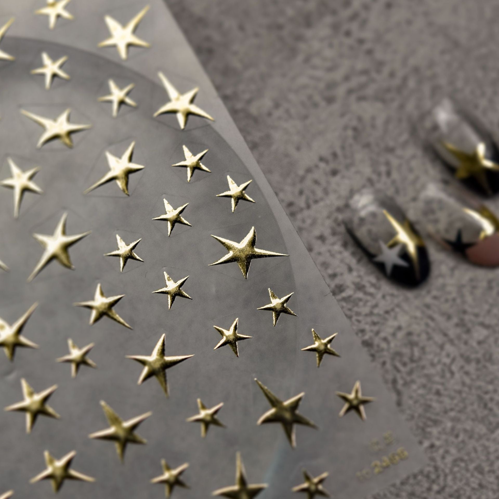 Monochrome Starry – Y2K Cool Nail Art Stickers