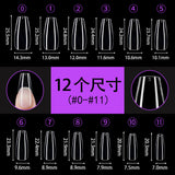 Nail Tips Nail sheet semi-matte transparent short almond nail trapezoidal free grinding full sticker seamless patch fake nail wholesale