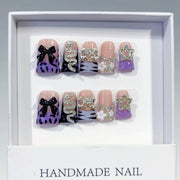 Dark Wild: "Purple Serpent" – Short Square Edgy Press-On Nails