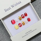 New handmade press-on nails cute cartoon fake nail flakes 3-12 years old