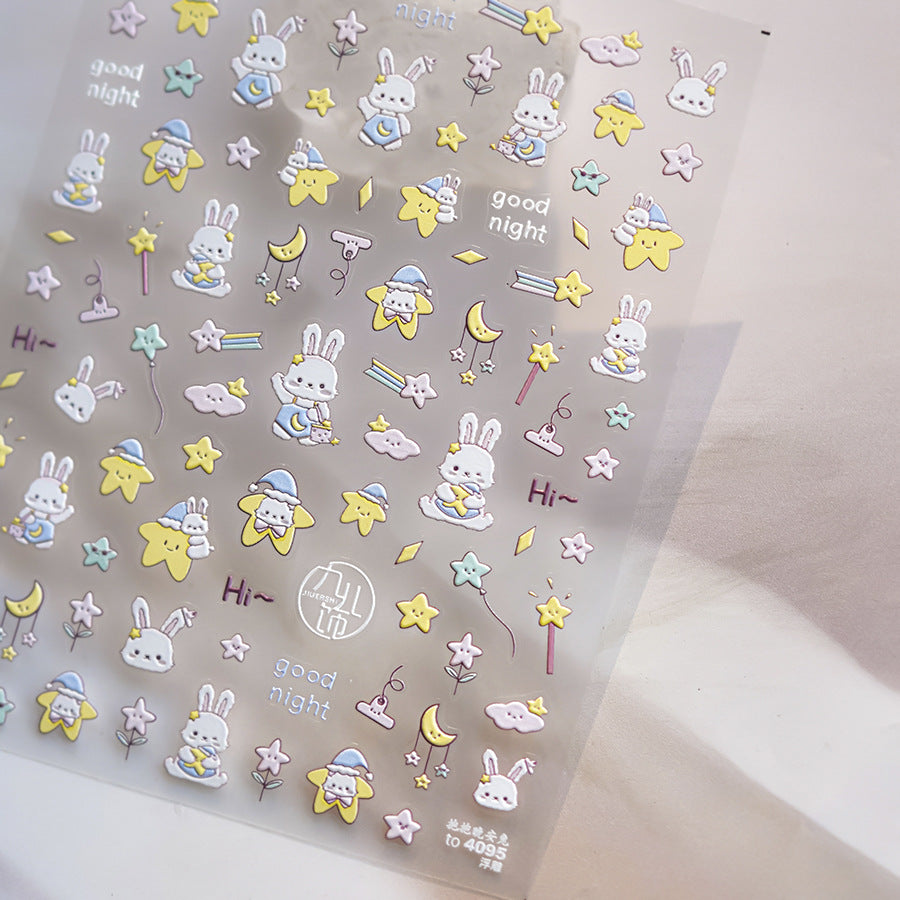 365nails: "Good Night Bunny" – nail art stickers