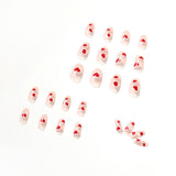 Uñas postizas con diseño de corazón de melocotón y hielo de Spice Girl, terminadas, parches para uñas, parches para uñas, uñas postizas extraíbles | 365nails