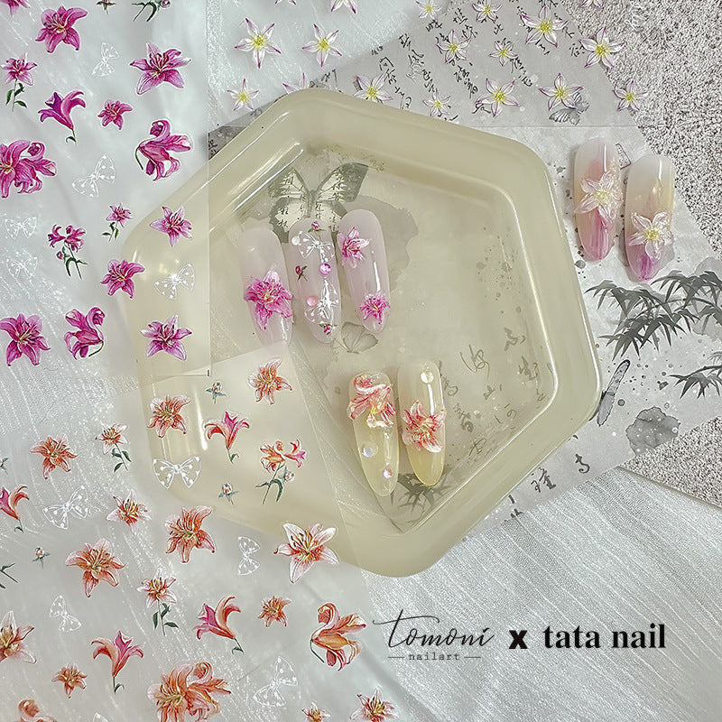 365nails: "무지갯빛 릴리 스타" – 네일 스티커