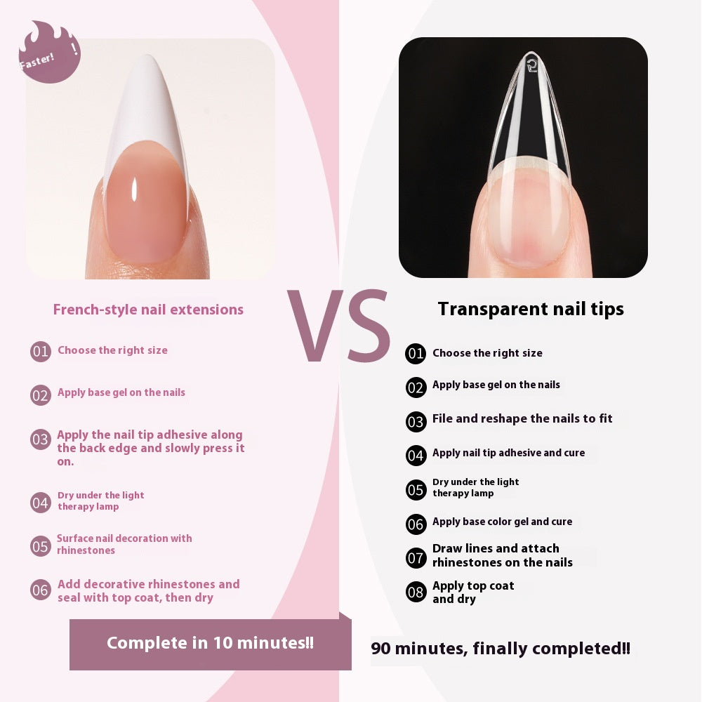 Nail tips French press on nails, simple long ladder manicure removable fake nails 120 pieces, prefabricated nail wholesale