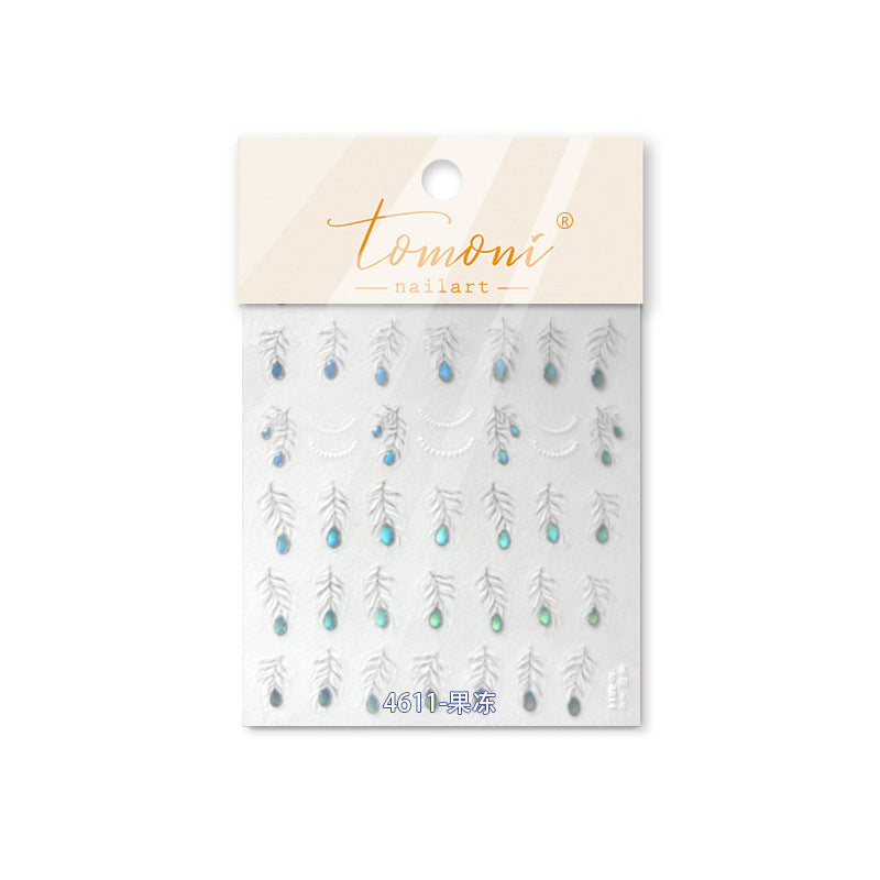 365nails: "letra vintage em folha de flor seca" – Adesivos para unhas