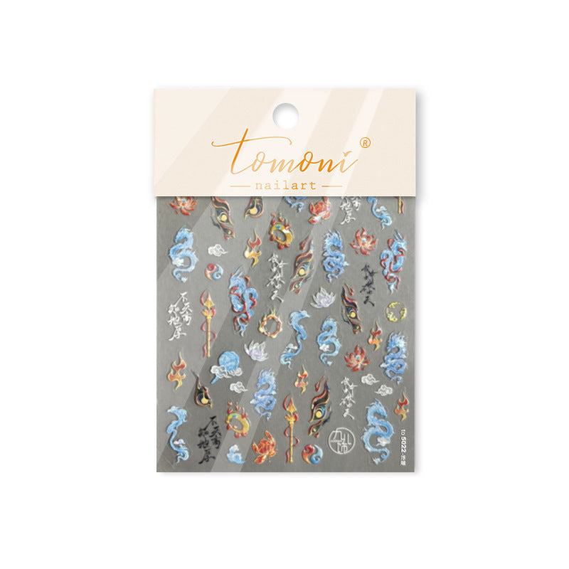365nails: "Ne Zha Fire & Dragon" – nail art stickers