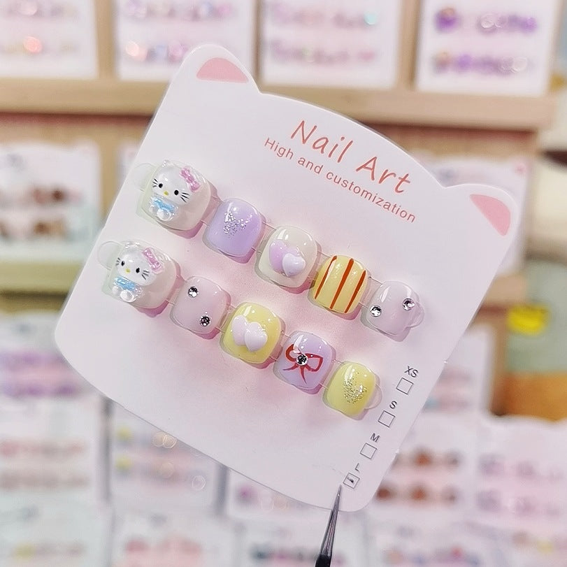 Sanrio Rainbow Kuromi Melody Kids Press On Nails Set