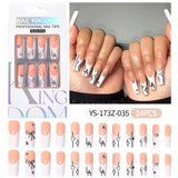 Press on nails fake nail patch extension nail Spice Girl medium rectangle removable 24 pieces with drill manicure