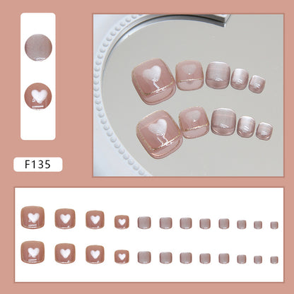Summer pink cat eye love wearing armor flash fan group sweet girl Press-on toenails fake nails Press-on toenails nail mixed batch nails｜365nails
