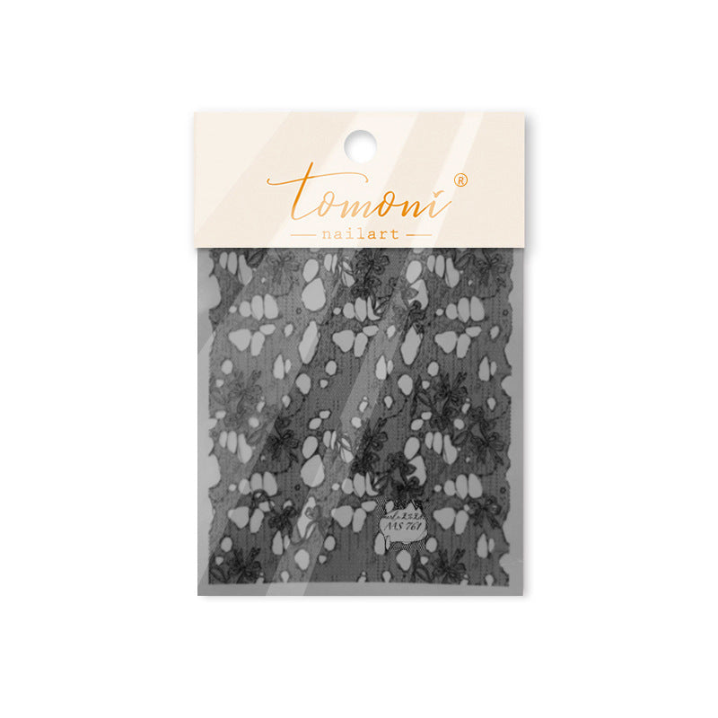 Red Bow & Iridescent Polka: "Coquette Red Lace" – 5D Embossed Nail Sticker