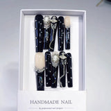 Dark Gothic Pearl Butterfly Luxe Press On Nails