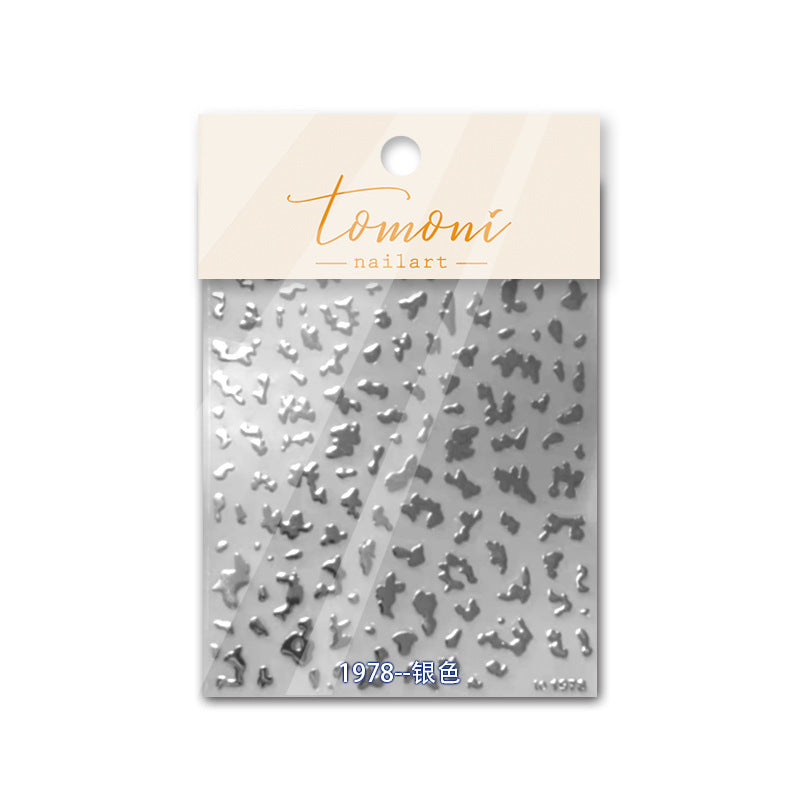 Starry Sky Collection: "Silver Metallic Star" – 3D Embossed Nail Sticker