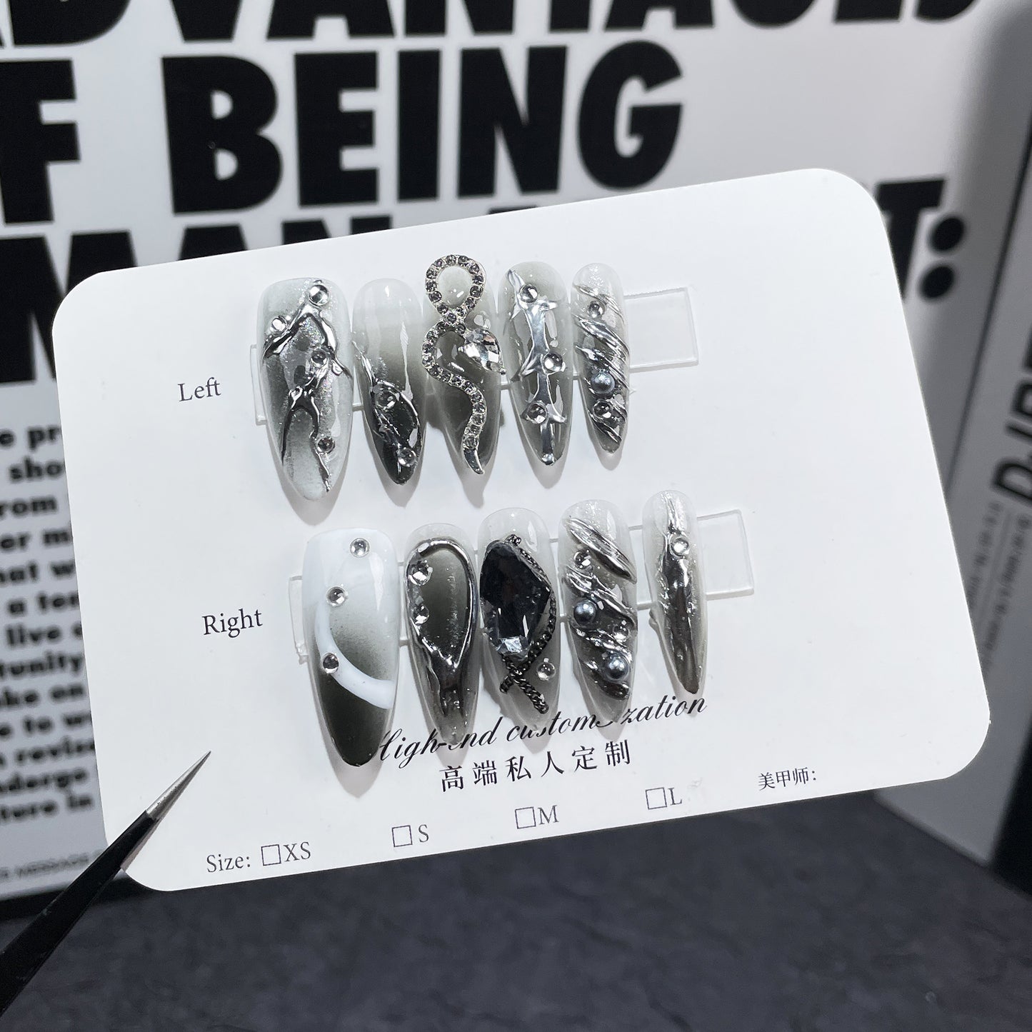 Spice Girls Metal Heavy Industry Long Handmade Press-on Nails Wholesale｜365nails