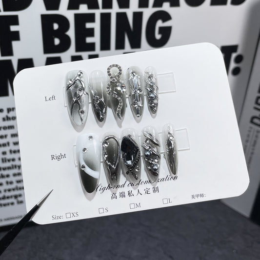 Spice Girls Metal Heavy Industry Long Handmade Press-on Nails Wholesale｜365nails