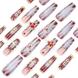 Uñas francesas con destellos explosivos de diamante, especiales para uñas artísticas, parches de uñas con gemas de amor planetario, venta al por mayor | 365nails