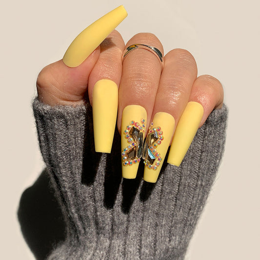 Wearing finished nail butterfly manicure full diamond temperament manicure patch press on nails  manicure direct supply｜365nails