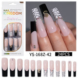 Long press on nails, French versatile patch nail art removable prefabricated fake nail press on nails piece