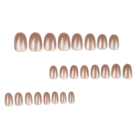 sticker, cold latte color cat eye , flash nail piece, removable nail patch｜365nails